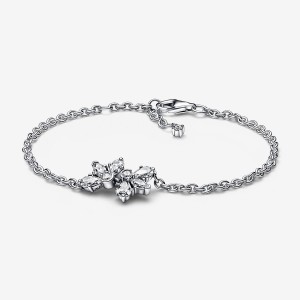 Pandora Sparkling Herbarium Cluster Chain Bracelet Argento | 14AOVXTMF
