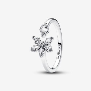 Pandora Sparkling Herbarium Cluster Open Ring Argento | 30GTSBUWE