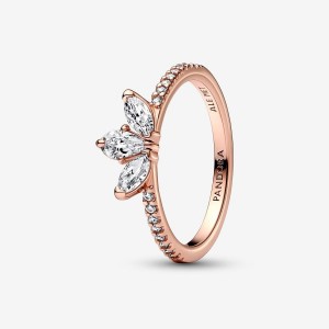 Pandora Sparkling Herbarium Cluster Ring Rosa Oro | 34RKCUXYB