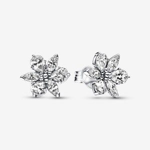 Pandora Sparkling Herbarium Cluster Stud Earrings Argento | 75VAXTGJW