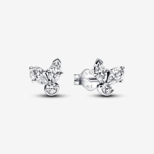 Pandora Sparkling Herbarium Cluster Stud Earrings Argento | 27QBZNWKX