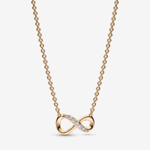 Pandora Sparkling Infinity Collier Necklace Oro | 26HELOTSX