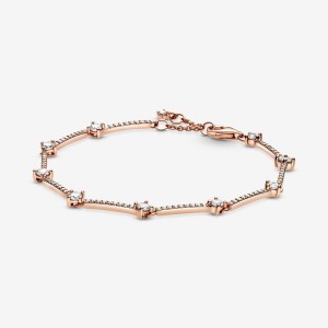 Pandora Sparkling Pave Bars Bracelet Rosa Oro | 24RGEDYUK
