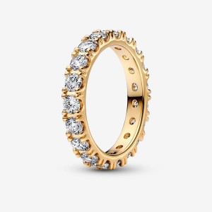 Pandora Sparkling Row Eternity Ring Oro | 83ERHFIKW