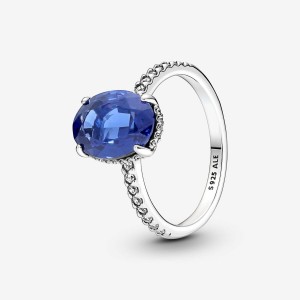Pandora Sparkling Statement Halo Ring Argento | 45OLZUSCE