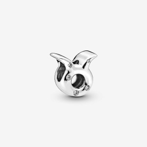 Pandora Sparkling Taurus Zodiac Charm Argento | 56TZULMIA