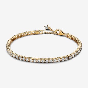 Pandora Sparkling Tennis Bracelet Oro | 93NREVHTD