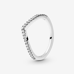 Pandora Sparkling Wishbone Ring Argento | 37GWHXPEV