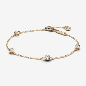 Pandora Station Chain Bracelet 0.40 carat tw 14k Gold Oro | 38NWILDXZ