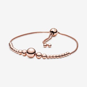 Pandora String of Beads Slider Bracelet Rosa Oro | 32LQWJOFZ