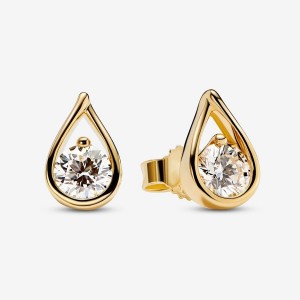 Pandora Stud Earrings 1.00 carat tw 14k Gold Oro | 01BXTSVFQ