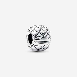 Pandora Studded Clip Charm Argento | 07TBNEWSF