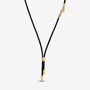 Pandora Talisman Cord Necklace Recycled Polyester Oro | 68VZAMDNW
