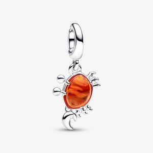 Pandora The Little Mermaid Sebastian Crab Dangle Charm Argento | 25PHIYWDK