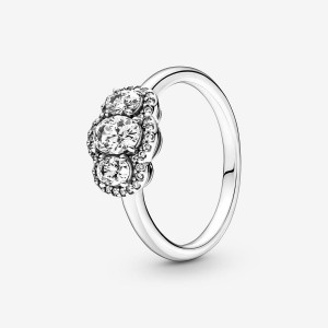 Pandora Three Stone Vintage Ring Argento | 83IRPGMVA