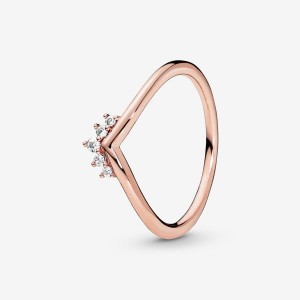 Pandora Tiara Wishbone Ring Rosa Oro | 40SEAGHBW