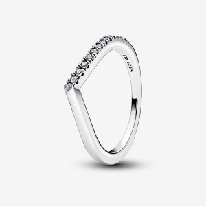 Pandora Timeless Wish Half Sparkling Ring Argento | 20BOCUYVQ