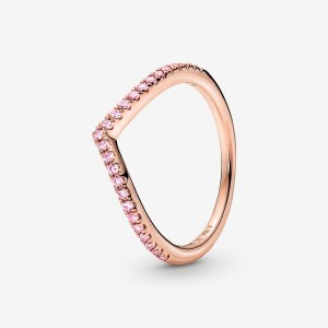 Pandora Timeless Wish Sparkling Pink Ring Rosa Oro | 53JXOUNSR