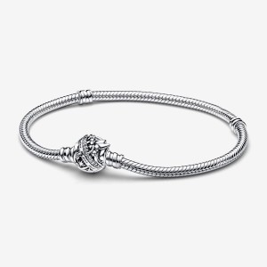 Pandora Tinker Bell Clasp Moments Snake Chain Bracelet Argento | 52KYSAQVF