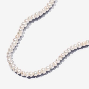 Pandora Treated Freshwater Cultured Pearls T-bar Collier Necklace Oro | 47QIDHEMS
