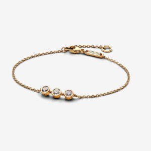 Pandora Triple Bezel Chain Bracelet 0.45 carat tw 14k Gold Oro | 15DUMRWEZ