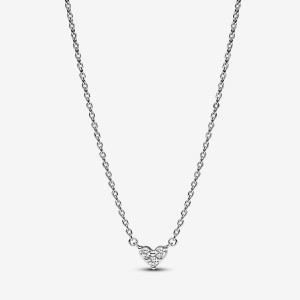 Pandora Triple Stone Heart Collier Necklace Argento | 53XLNESHR