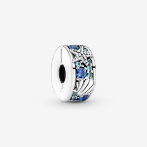 Pandora Tropical Starfish & Shell Clip Charm Argento | 03WJDVGYR
