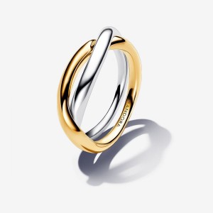 Pandora Two-tone Entwined Bands Ring Colorate | 12FWHSUDC