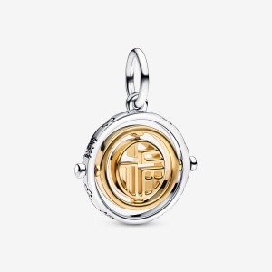 Pandora Two-tone Fu Spinning Dangle Charm Colorate | 12YXZMUHL
