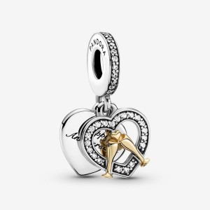 Pandora Two-tone Happy Anniversary Dangle Charm Colorate | 79VOEIKFD