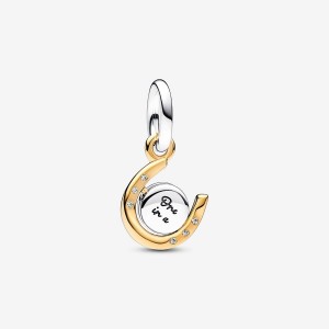 Pandora Two-tone Spinning Disc Horseshoe Dangle Charm Colorate | 54HMEPKRO