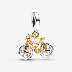 Pandora Two-tone Spinning Wheels Bicycle Dangle Charm Colorate | 13GBTLSYM