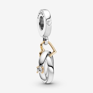 Pandora Two-tone Wedding Rings Dangle Charm Colorate | 37KQNRPVC