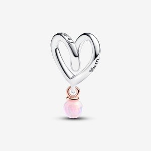 Pandora Two-tone Wrapped Heart Charm Colorate | 84BNOUYXW