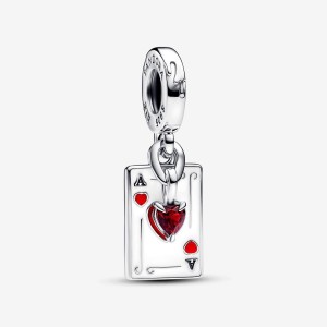 Pandora Villains Queen of Hearts Double Dangle Charm Argento | 30FDYREKI