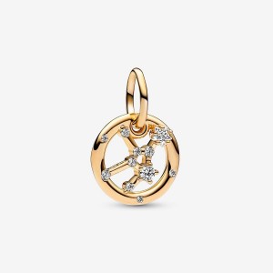 Pandora Virgo Zodiac Dangle Charm Oro | 89WIGPQZY