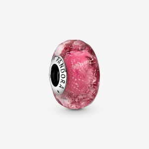Pandora Wavy Fancy Pink Murano Glass Charm Argento | 23NKGVPMX