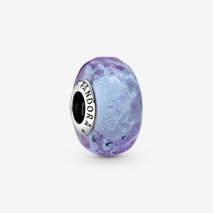 Pandora Wavy Lavender Murano Glass Charm Argento | 46LZUDPAN