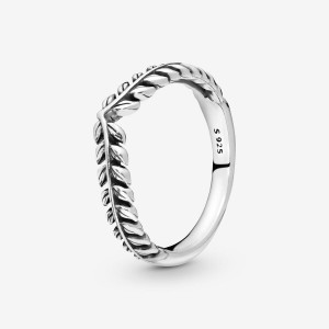 Pandora Wheat Grains Wishbone Ring Argento | 73XLRFDIT