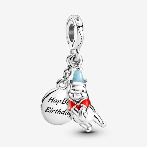 Pandora Winnie the Pooh Birthday Dangle Charm Argento | 75TKFPYNO